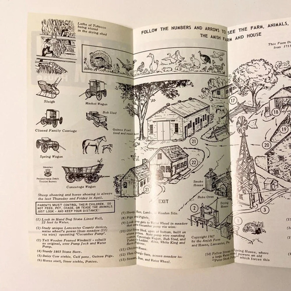 Vintage 1967 The Amish Farm and House Pennsylvania Travel Brochure Souvenir - Picture 4 of 10